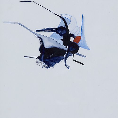 Kumrow, Klaus o.T. (Abstrakte Komposition in Blau). 1987. Aquarell auf Papier. 2&hellip;