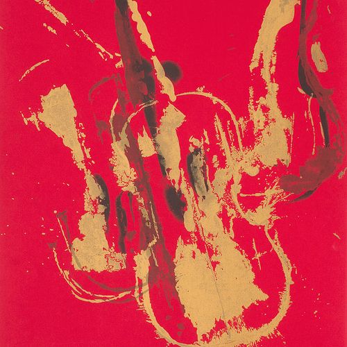 Arman (Armand Pierre Fernandez) o.T. 1973. Farbserigraphie auf rotem Karton. 65 &hellip;