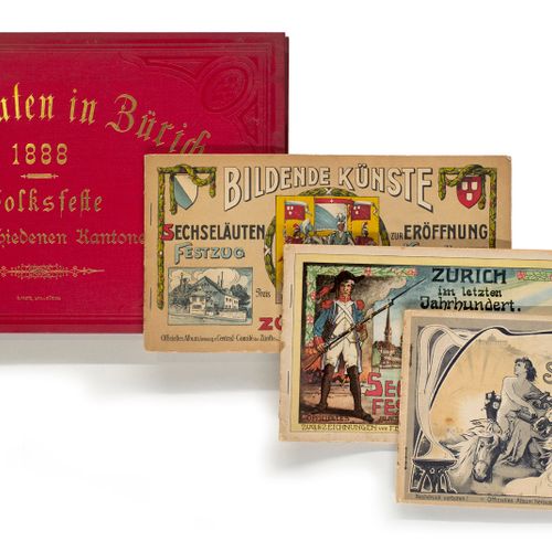 Sammlung von 9 illustrierten Werken zum Festzug Sechseläuten. Zürich, 1888-1926.&hellip;
