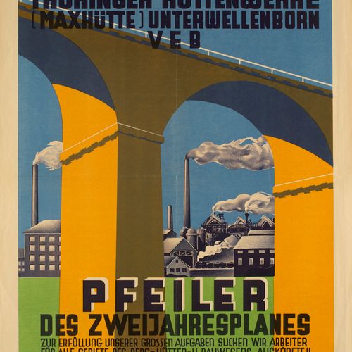 Sammlung von 4 farb. Plakaten (Offset u. Lithographien). 1950er Jahre. Versch. F&hellip;