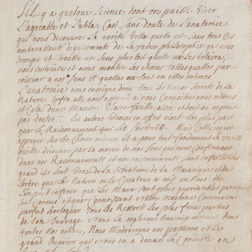 Margerie, R Anatomie de L'homme. Französische Handschrift auf Bütten. 1711. 4°. &hellip;
