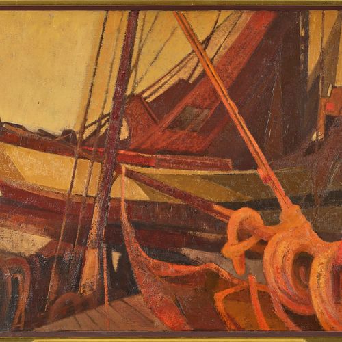 MAFLI, WALTER Das Segelschiff.
Öl auf Leinwand,
sig. U. Dat. (19)76 u.R.,
82x130&hellip;