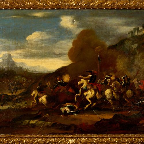 DEUTSCHLAND, 18. JH. Battle scenes. Counterparts.
Each oil on canvas, doubled,
e&hellip;