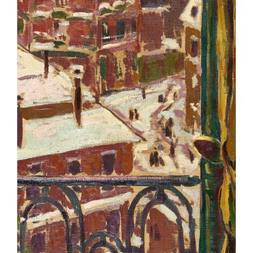 SABBAGH, GEORGES-HANNA Vue du balcon sur des maisons de ville enneigées.
Huile s&hellip;