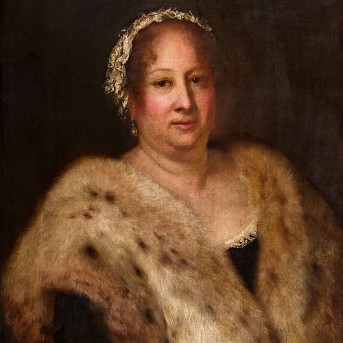 ITALIEN, 17. JH. Portrait en buste d'une dame avec col de fourrure.
Huile sur bo&hellip;
