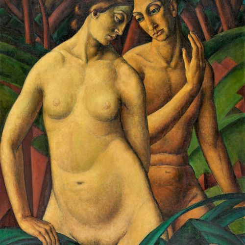 STECK, LEO "Adam et Eve".
Oil on canvas,
sig. U.L., verso dat. 1916 u. Titled,
1&hellip;