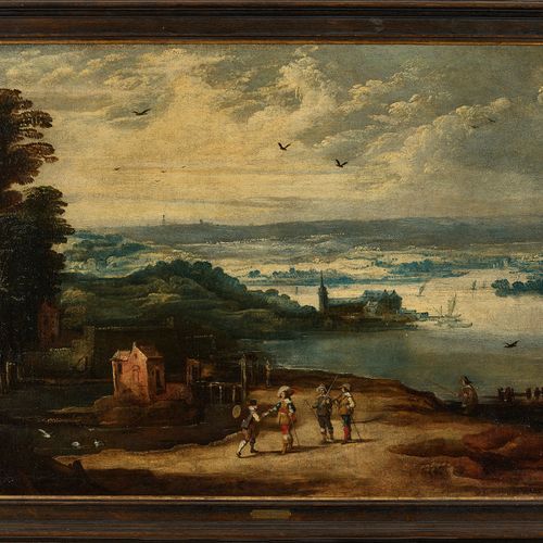 MOMPER, JOOS II Vaste paysage avec staffage.
Huile sur toile, doublée,
a. Plaque&hellip;