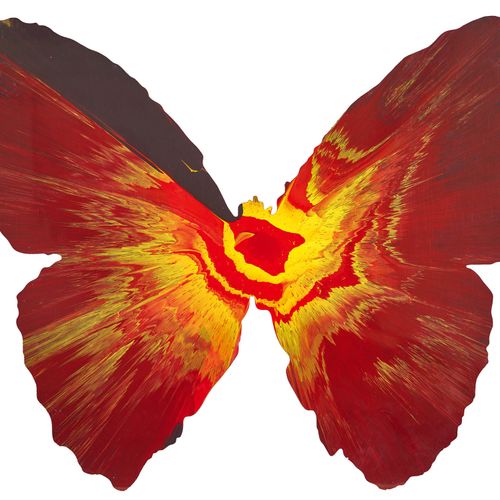 HIRST, DAMIEN Spin Painting (Butterfly).
Acryl auf Papier,
verso Stpl.-Sig. Sowi&hellip;