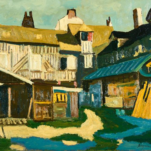 BORGEAUD, GEORGES "Honfleur (Normandía)".
Óleo sobre lienzo,
sig. A. Dat. (19)71&hellip;