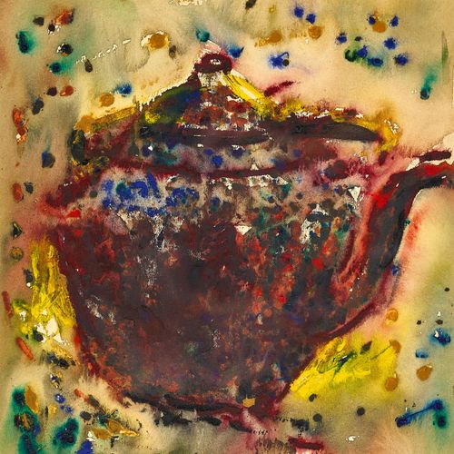 ZVEREV, ANATOLY TIMOFEEVIC 有茶壶的静物。
水彩和不透明的颜色，
36,5x29厘米（BG）

出处：Igor Markevitch，&hellip;