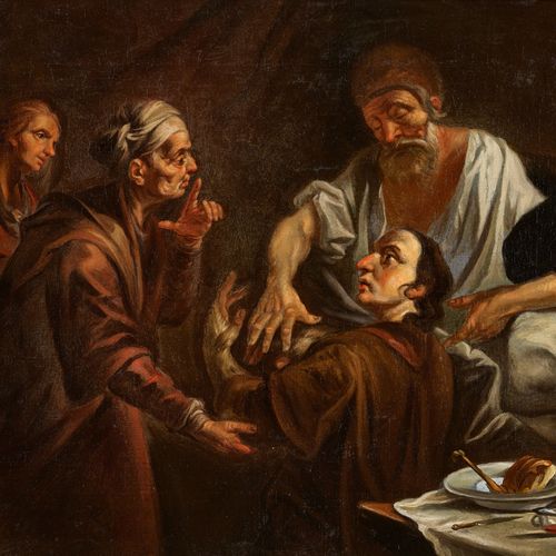 ASSERETO, GIOACCHINO La bendición de Jacob.
Óleo sobre lienzo, doblado,
41x47 cm&hellip;