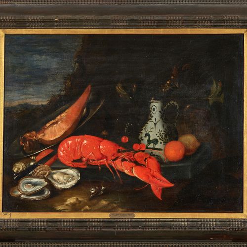 GILLEMANS, JAN PAUWEL Nature morte au homard, aux huîtres et aux fruits. Huile s&hellip;