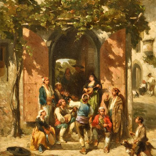 LELEUX, ADOLPHE PIERRE Les musiciens de rue.
Huile sur toile,
sig., dat. 1852 et&hellip;