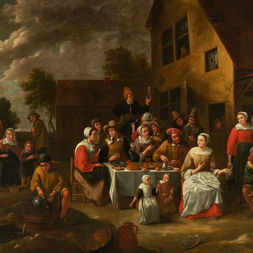 TILBORGH, GILLIS II Peasant festival in front of a tavern.
Oil on canvas, double&hellip;