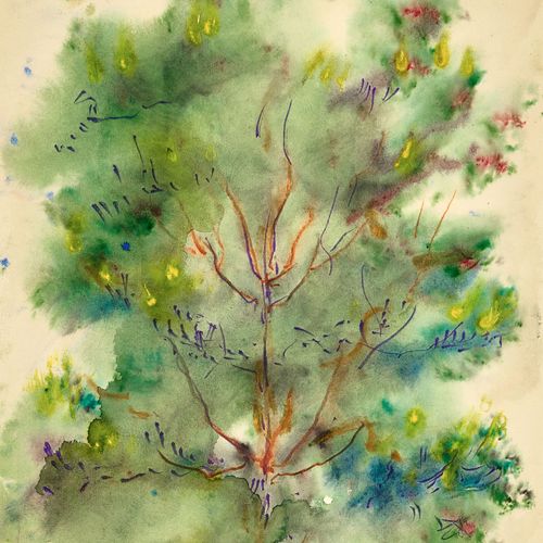ZVEREV, ANATOLY TIMOFEEVIC Baum.
Aquarell,
verso undeutl. Bez. U. Num. 10,
39x30&hellip;