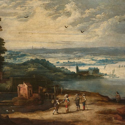 MOMPER, JOOS II Vaste paysage avec staffage.
Huile sur toile, doublée,
a. Plaque&hellip;