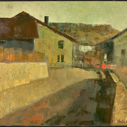 MAFLI, WALTER Le village.
Óleo sobre lienzo,
sig. A. Dat. (20)03(?) u.R.,
81x100&hellip;