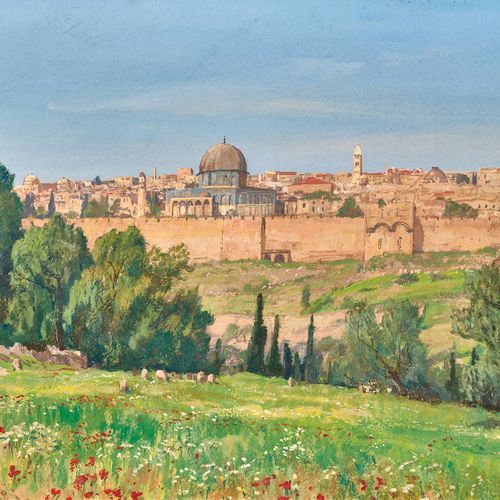 MACCO, GEORG Vue du Mont des Oliviers sur Jérusalem avec le Dôme du Rocher.
Goua&hellip;