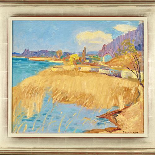 GEIGER, ERNST SAMUEL "沙菲斯的早春"。
布面油画，
sig. A. Dat.1932年u.R.，背面是。担架上的标题，
38x44 cm
&hellip;
