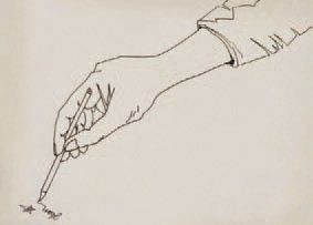 COCTEAU Jean (1889-1963) " L'écriture, la main". Encre signée en bas à gauche "J&hellip;