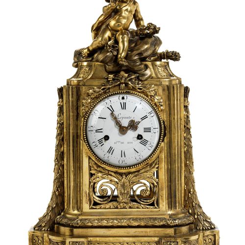Louis XVI-Pendule „L'Amour vainqueur du temps“ Höhe: 50 cm. Zifferblatt signiert&hellip;