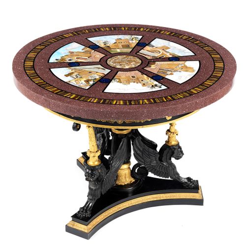 Großer Pietra dura-Tisch Höhe: 64 cm. Durchmesser: 119,5 cm. Italien, 20. Jahrhu&hellip;