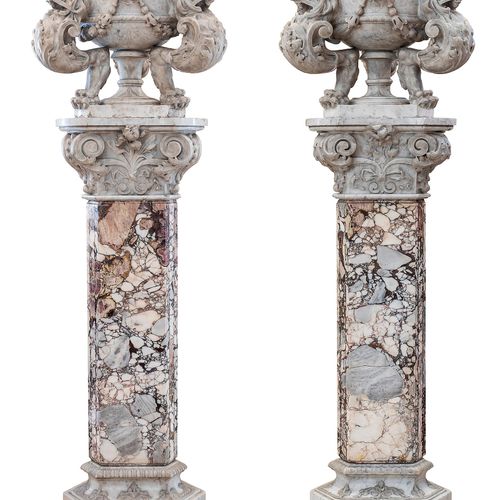 Paar hochdekorative Entrée-Cachepots Höhe: 172 cm. Florenz, 19. Jahrhundert.In M&hellip;