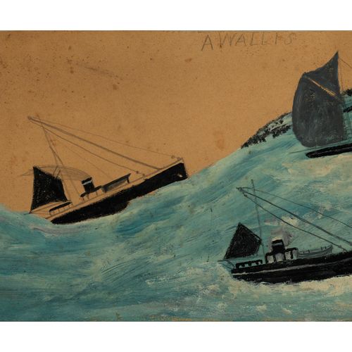 Alfred Wallis, 1855 Devenport – 1942 St Ives Bay FISCHKUTTER Schiffsfarben auf b&hellip;