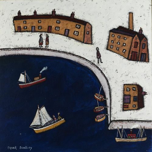 Frank Bentley, 1941 – 2006 SCHIFFE IM HAFEN Öl auf Leinwand. 60,5 x 60 cm. Links&hellip;