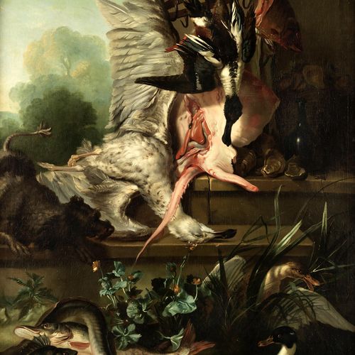Französischer Maler des 17. Jahrhunderts STILLLEBEN MIT FISCHEN UND ERLEGTEN VÖG&hellip;