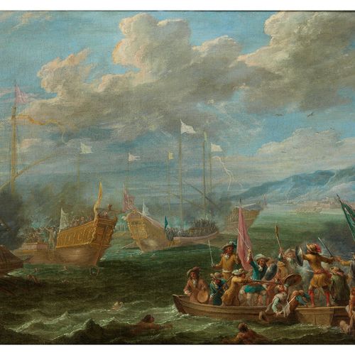 Lambert de Hondt d. J.,um 1640 – um 1690 SEESCHLACHT VOR SÜDLICHEM MEERESUFER Öl&hellip;