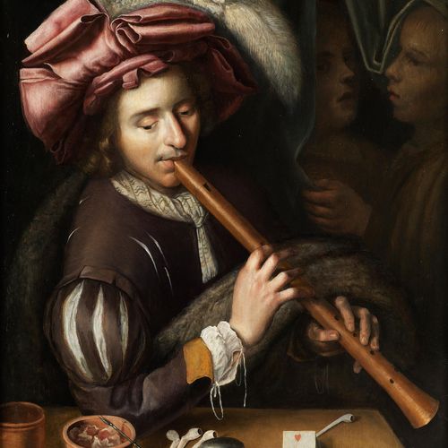 Südniederländischer oder Deutscher Maler,um 1630 JUNGER MANN SPIELT DIE TENORBLO&hellip;