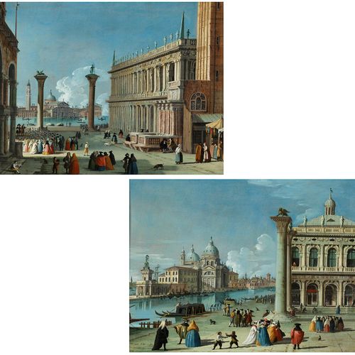 Giovanni Richter, 1665 Stockholm – 1745 Venedig GemäldepaarSTADTVEDUTEN VON VENE&hellip;