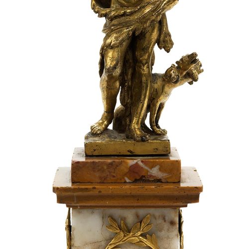 Vergoldete Bronzeskulptur des Herkules mit Zerberus Höhe inkl. Sockel: 28 cm, oh&hellip;
