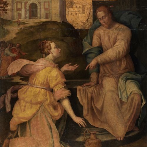 Giovanni Maria Butteri, um 1540 Florenz – 1606 ebenda, zugeschrieben 耶稣和井边的撒玛利亚人&hellip;