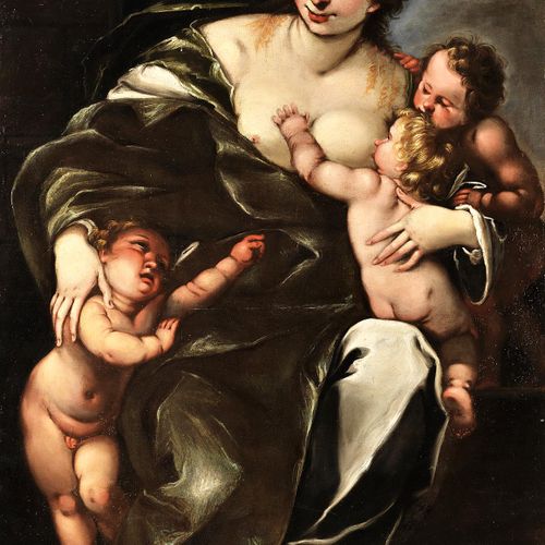 Giacomo Farelli, 1624 Rom – 1706 Neapel 卡里塔斯的传说 布面油画。双倍的。
204 x 98 cm。
在一个宽大的大理石&hellip;