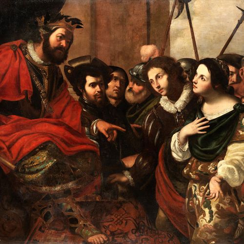 Francesco Pacecco de Rosa, um 1605 Neapel – 1656 ebenda ESTHER Y ASUERO Óleo sob&hellip;