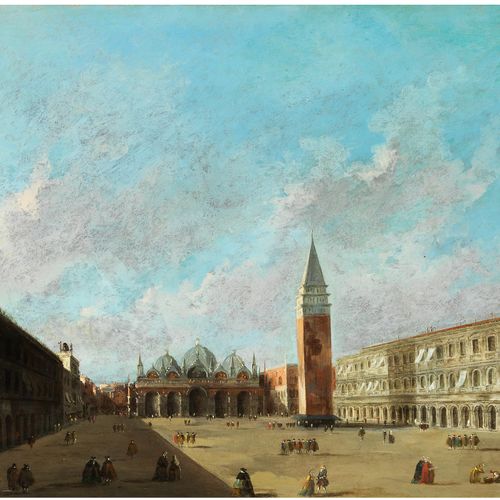 Giacomo Guardi, 1764 Venedig – 1835 ebenda, zugeschrieben 威尼斯的圣马尔科广场 布面油画。
45 x &hellip;