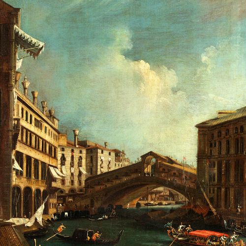 Niccolò Guardi, 1715 Venedig – 1786, zugeschrieben THE RIALTO BRIDGE SEEN FROM T&hellip;