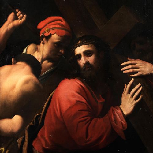 Lombardischer Caravaggist des 17. Jahrhunderts KREUZTRAGUNG CHRISTI Öl auf Leinw&hellip;