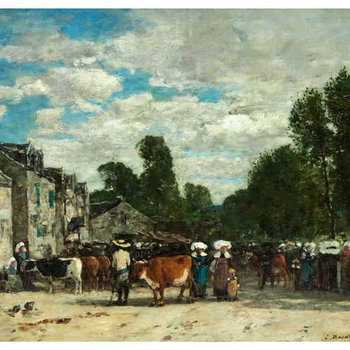 Eugène Boudin, 1824 Honfleur – 1898 Deauville FOIRE EN BRETAGNE, UM 1865 - 70 Hu&hellip;