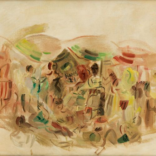 Francisco Bores, 1898 – 1972 SUR LA PLAGE, 1929 Huile sur toile. 
 54 x 64 cm. 
&hellip;