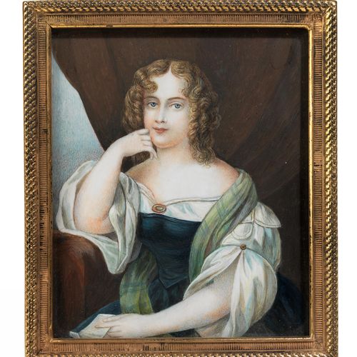 Josef Hasslwander, 1812 Wien – 1878 Scheibbs PORTRAIT D'UNE JEUNE FEMME10 x 8,5 &hellip;