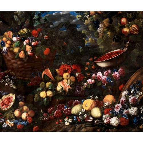 Abraham Brueghel, 1631 Antwerpen – 1697 Neapel Grande nature morte avec des fleu&hellip;