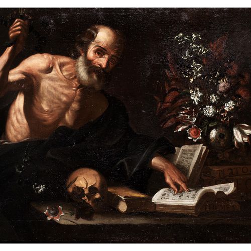 Neapolitanischer Meister des 17. Jahrhunderts Saint Jérôme dans sa loge
Huile su&hellip;