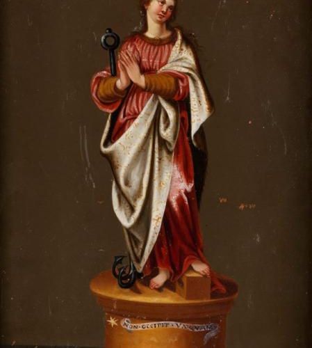 Maler des 18./ 19. Jahrhunderts ALLEGORIE Öl auf Kupfer. 22 x 17 cm. Gerahmt. (9&hellip;