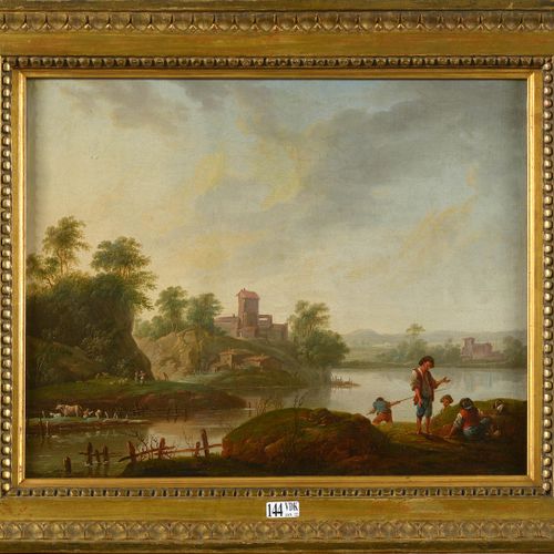PILLEMENT Jean Baptiste (1728 1808). Attribué à. Oil on canvas "The rest of the &hellip;