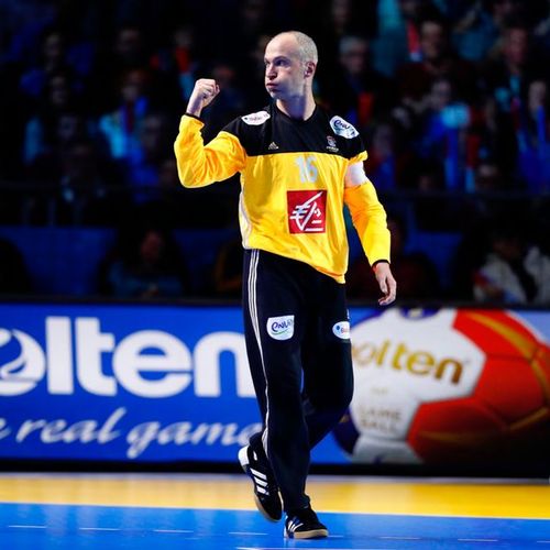OMEYER Thierry (handball) Maillot de gardien de l’équipe de France dédicacé : ma&hellip;