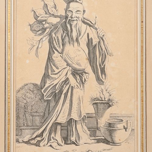 Lot de six gravures : 
 Le botaniste chinois d'après l'oeuvre de François Bouche&hellip;