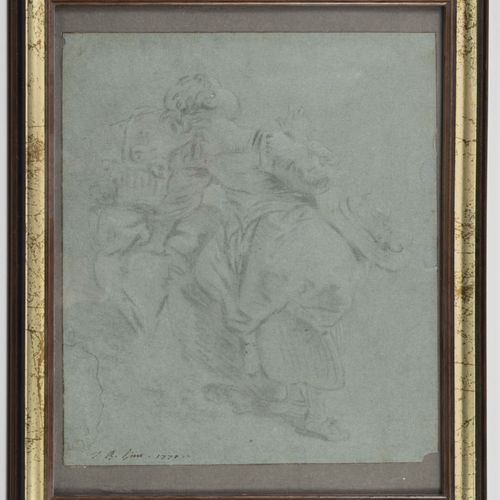 Attribué à Jean Baptiste HUET (1745 1811) Jeune fille près d'un panier. 
Fusain &hellip;
